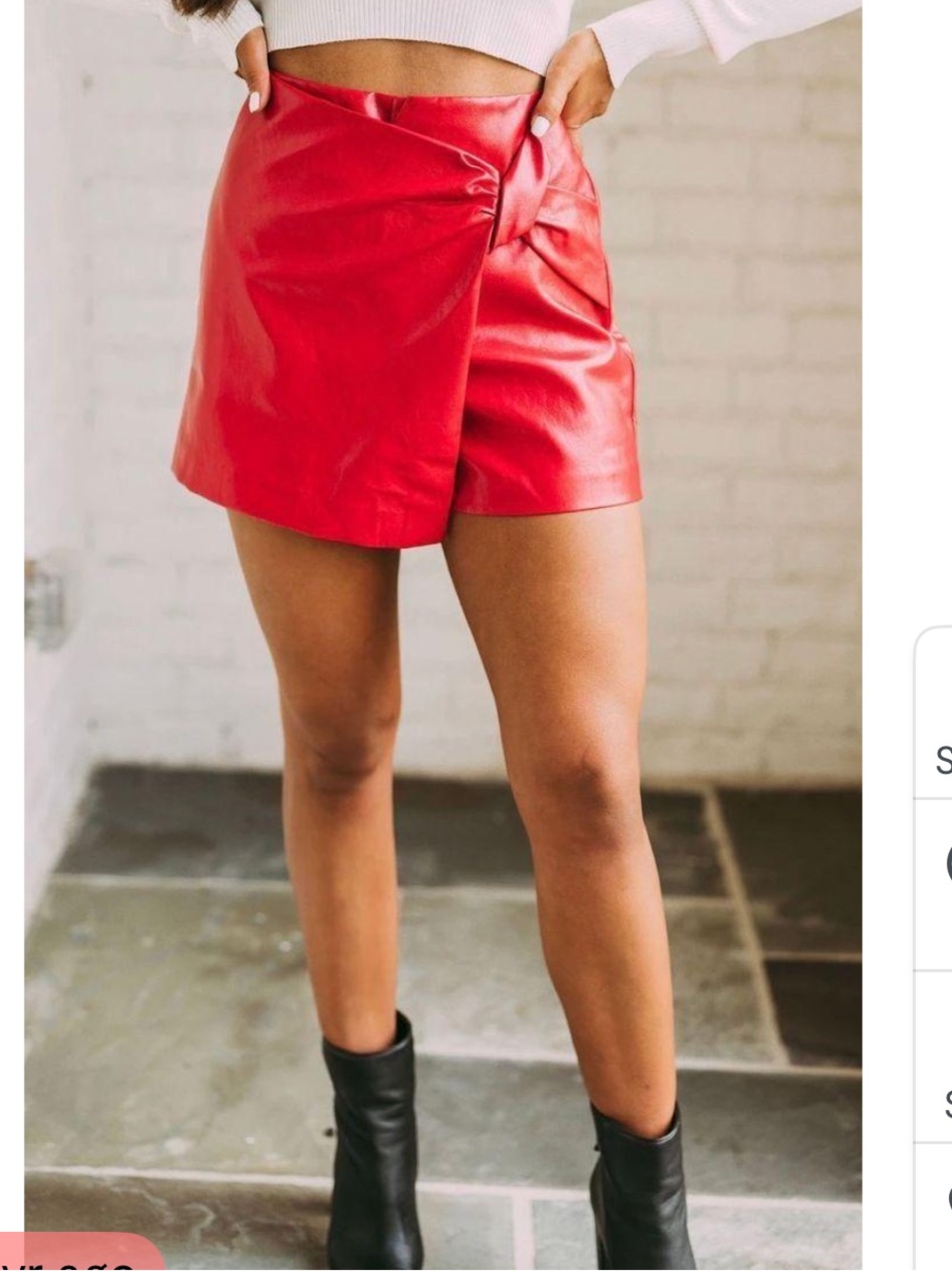 Red Faux Leather Twist-Front Mini Skirt by glam